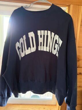 Gold Hinge Navy Graphic Crewneck Sweatshirt